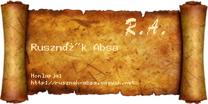 Rusznák Absa névjegykártya
